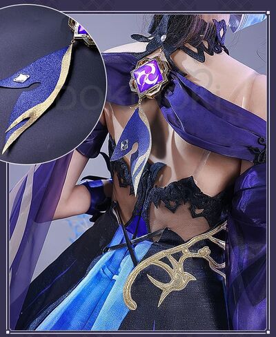 KIRA KIRA Keqing Cosplay Costumes Doki SR Game Genshin Impact Opulent Splendor Keqing Cosplay Costume Outfits for Halloween in Saudi Arabia