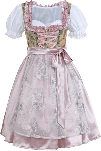 Nuoqi Oktoberfest Costumes Women 3 Piece German Dirndl Dress Costumes for Bavarian Oktoberfest Carnival in Saudi Arabia