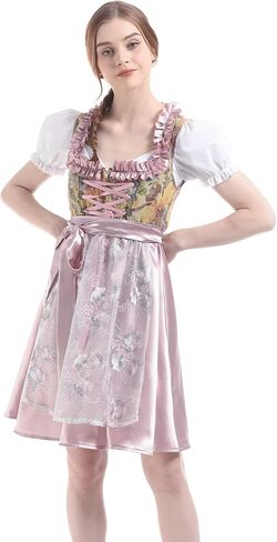 Nuoqi Oktoberfest Costumes Women 3 Piece German Dirndl Dress Costumes for Bavarian Oktoberfest Carnival in Saudi Arabia