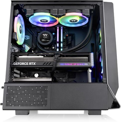 Thermaltake Ceres CA-1Y2-00M1WN-00 CS8724 300 TG ARGB Black E-ATX Motherboard Air Flow Oriented Middle Tower PC Case in Saudi Arabia