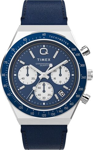 Timex Men's Q Chronograph 40mm Watch - Black Strap Black Dial Stainless Steel Case in Saudi Arabia