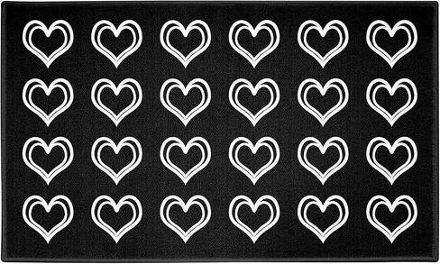 سجادة Booooom Jackson باللون الأسود للفصل الدراسي، سجادة للفصل الدراسي ذات قلب كبير مقاس 7'5"x13'Area، سجادة للقراءة مع ظهر غير قابل للانزلاق، سجادة للجلوس في الفصول الدراسية الابتدائية in Kuwait