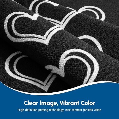 سجادة Booooom Jackson باللون الأسود للفصل الدراسي، سجادة للفصل الدراسي ذات قلب كبير مقاس 7'5"x13'Area، سجادة للقراءة مع ظهر غير قابل للانزلاق، سجادة للجلوس في الفصول الدراسية الابتدائية in Kuwait