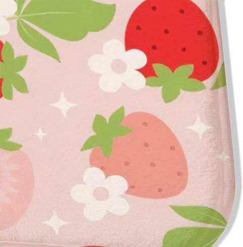 ROZERA Strawberry Rug Cute Strawberry Decor Kawaii Floor mat Non Slip Absorbent Washable Shaggy Aesthetic Area Rug for Bathroom Bedroom Living Room Kitchen Door Mats for Girls 19.7x31.5 in in Saudi Arabia