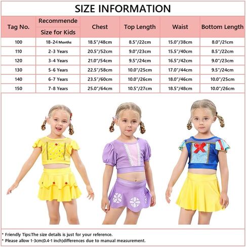 Princess Two-Piece Tankini Swimsuit for Baby Girls Bathing Suits Swimwear Surf Beach Summer Swimming Bikini Sets in Saudi Arabia