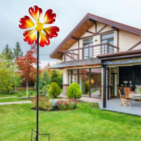 دوارات الرياح 48 بوصة في الهواء الطلق مع حصة معدنية، طاحونة هوائية 360 درجة لطواحين الهواء الحركية للحديقة ديكور فني للفناء in Saudi Arabia