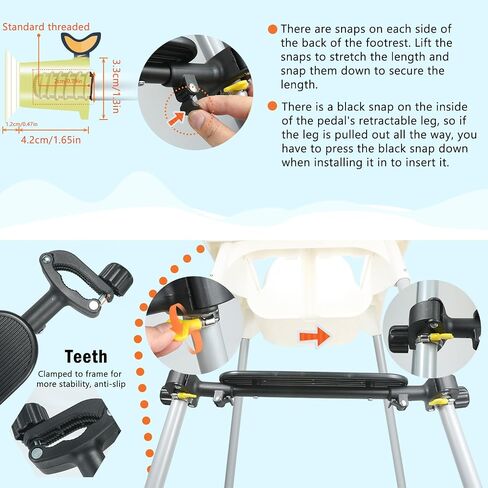 High Chair Footrest Non-Slip High Chair Foot Rest Height Adjustable Highchair Footrest Polypropylene Footstool for Baby Highchair Accessories Compatible with Most Highchairs in Saudi Arabia