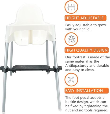 High Chair Footrest Non-Slip High Chair Foot Rest Height Adjustable Highchair Footrest Polypropylene Footstool for Baby Highchair Accessories Compatible with Most Highchairs in Saudi Arabia