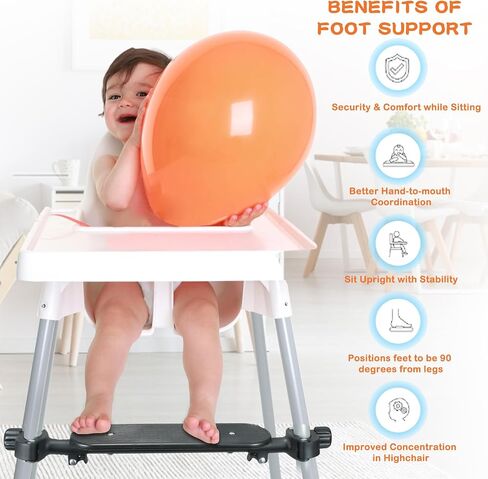 High Chair Footrest Non-Slip High Chair Foot Rest Height Adjustable Highchair Footrest Polypropylene Footstool for Baby Highchair Accessories Compatible with Most Highchairs in Saudi Arabia