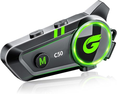 Motorcycle Bluetooth Headset,C50 Motorcycle Intercom 2 Riders Automatic Reconnection,Motorbike Intercom Auto Answer/Voice Control/Active NoiseReduction/IP67 Waterproof(1Pack) in Saudi Arabia