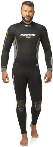 Cressi Men's Full Neoprene Wetsuit Back-Zip for Scuba Diving & Water Activities - Fast 5mm: Designed in Italy in Saudi Arabia