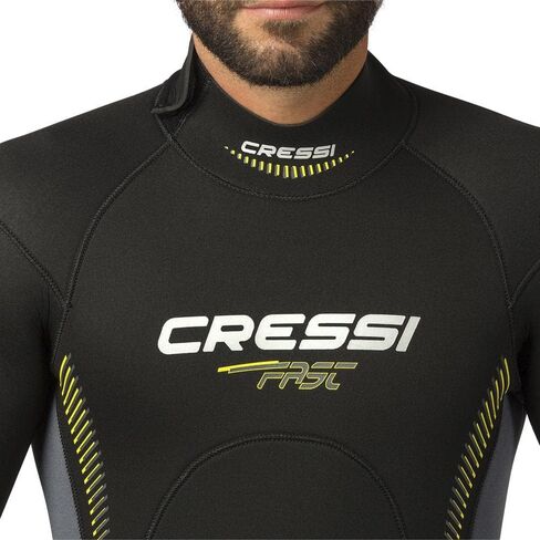 Cressi Men's Full Neoprene Wetsuit Back-Zip for Scuba Diving & Water Activities - Fast 5mm: Designed in Italy in Saudi Arabia