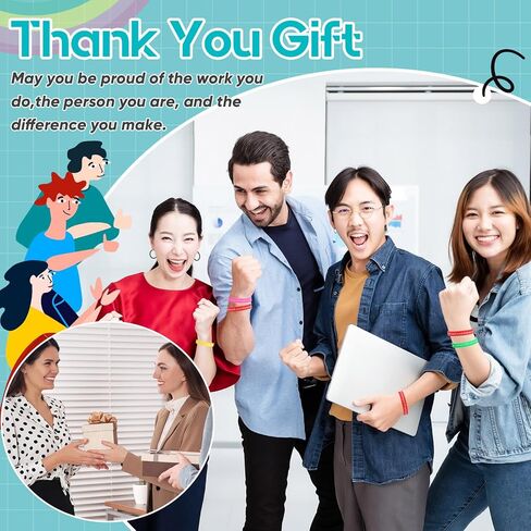 100 Pcs Employee Appreciation Gifts Bulk Silicone Bracelet Motivational Wristbands Inspirational Stretch Unisex Bracelet Thank You Gift, 10 Colors (May You Be Proud Of) in Kuwait