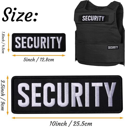 Agent Embroidered Patches Hook and Loop, Durable Fabric Agent Patch for Officer Guard Uniforms Vest, Jacket, Carrier, Hat, One Small and One Large Black in Kuwait