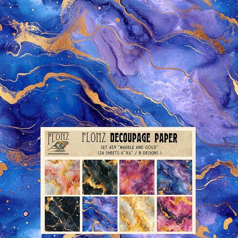 Decoupage Paper Pack (24 Sheets 6"x6") Storm on The Yupiter # Vintage Styled Pattern Paper for Decoupage, Craft and Scrapbooking in Kuwait