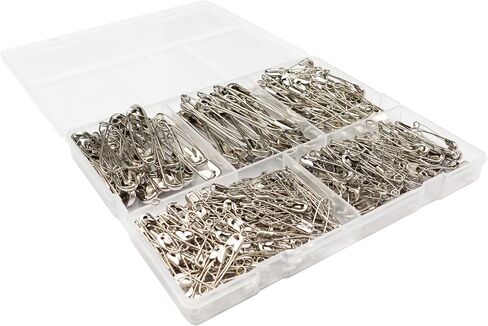 380 Pack Safety Pins Assorted - Small Safety Pins Bulk, Nickel Plated Steel Large, 5 Different Sizes Safety Pin for Clothes, Sewing, Fixing, Crafts, Classification in Saudi Arabia