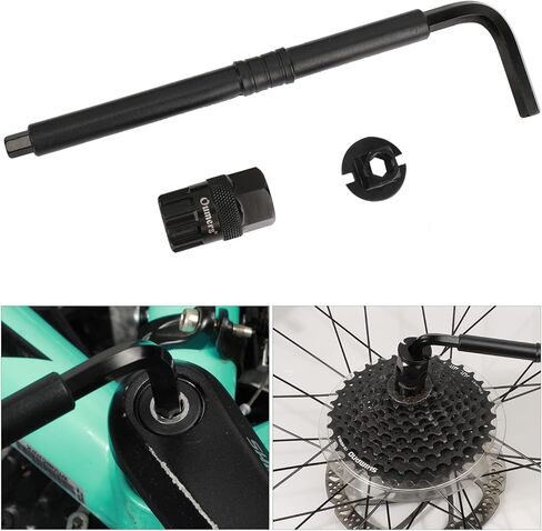 أداة إزالة كاسيت الدراجة من Oumers مع سوط سلسلة ومفتاح ربط مساعد، مفتاح ألين + رأس مربع، أداة إزالة حلقة قفل كاسيت الدراجة، أداة إزالة العجلة الحرة in Kuwait