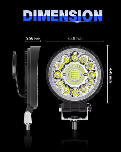 4.5 Inch LED Round Light Pods, 80W 10000LM 6500K Offroad Driving Light with White/Amber DRL Turn Signal, Fog Light with Strobe Light for Car Truck Jeep, 2 Pack in Saudi Arabia