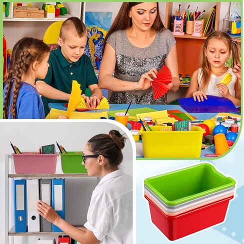 Storage Bins for Classroom Plastic Cubby Bins Bulk Colorful Storage Container Multi Purpose Kids Book Toy Tray Organizer Boxes for School Library Home Office(36 Pcs) in Saudi Arabia