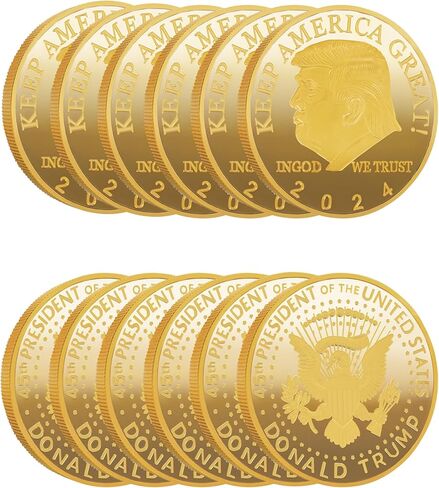 12 قطعة عملات تحدي دونالد ترامب تحافظ على أمريكا عظيمة 2024 تذكارية للرئيس النسر مطلية بالذهب قابلة للتجميع ترامب بضائع MAGA معجبين مجموعات هدايا مضحكة للرجال in Kuwait