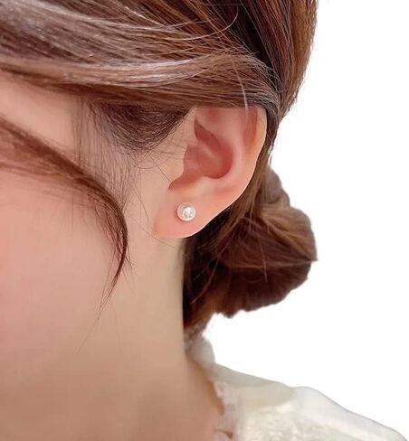 Trendy New Stone Huggie Ear Cuff Flower Pearl Stud Earrings for Women in Saudi Arabia