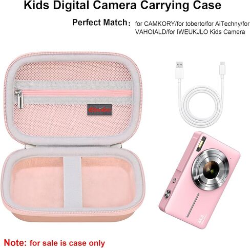 Elonbo Digital Camera Carrying Case for CAMKORY/for toberto/for AiTechny/for VAHOIALD/for IWEUKJLO FHD 1080P Camera, Boys Girls Kids Compact Small Camera Storage Protective Bag, Dark Black in Saudi Arabia
