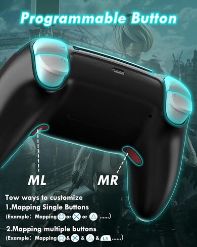 وحدة تحكم لاسلكية OUBANG YMIR لجهاز تحكم PS4/Slim/Pro/PC، لوحة تحكم عن بعد لجهاز PS4/Steam/iOS/MAC مع عصا تحكم بتأثير Hall، وظيفة برمجة رسم خرائط توربو، والاهتزاز، ومستشعر الحركة in Kuwait