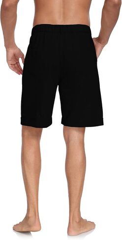 شورت رجالي مسطح من الأمام مصنوع من القطن والكتان وإغلاق بأزرار وخصر مطاطي شورت صيفي للشاطئ بمقاس عادي in Kuwait