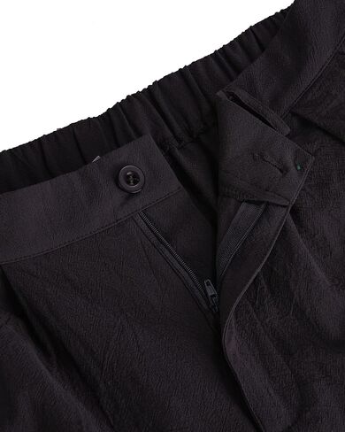 شورت رجالي مسطح من الأمام مصنوع من القطن والكتان وإغلاق بأزرار وخصر مطاطي شورت صيفي للشاطئ بمقاس عادي in Kuwait