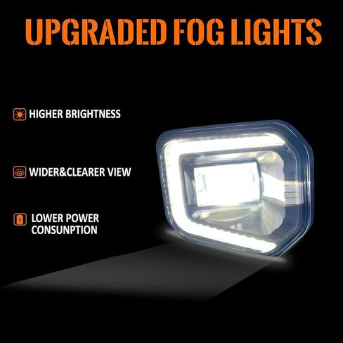 LED 4 eyes Fog Lights fit for 2016 2017 2018 2019 2020 2021 2022 2023 Toyota Tacoma (Fits SR, SR5 Model Only), A Pair Front Bumper Driving Fog Lamps with DRL and Turn Signal Light- Clear Lens in Saudi Arabia