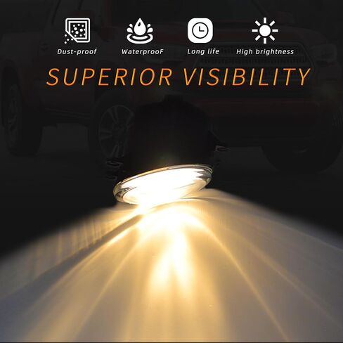 LED 4 eyes Fog Lights fit for 2016 2017 2018 2019 2020 2021 2022 2023 Toyota Tacoma (Fits SR, SR5 Model Only), A Pair Front Bumper Driving Fog Lamps with DRL and Turn Signal Light- Clear Lens in Saudi Arabia