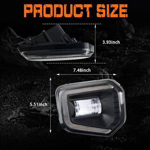 LED 4 eyes Fog Lights fit for 2016 2017 2018 2019 2020 2021 2022 2023 Toyota Tacoma (Fits SR, SR5 Model Only), A Pair Front Bumper Driving Fog Lamps with DRL and Turn Signal Light- Clear Lens in Saudi Arabia