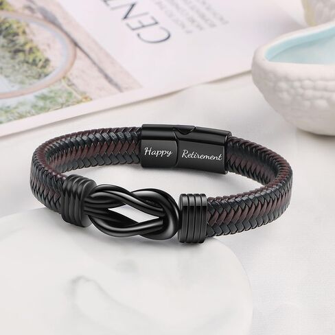 Joycuff 𝗥𝗲𝘁𝗶𝗿𝗲𝗺𝗲𝗻𝘁 𝗚𝗶𝗳𝘁𝘀 𝗠𝗲𝗻 𝗠𝗲𝗻 سعيد سوار عقدة من الفولاذ المقاوم للصدأ ، أفضل هدايا للتقاعد للمعلم أصدقاء أبي جد العم العم in Saudi Arabia