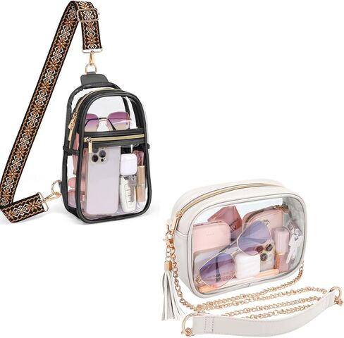 محافظ شفافة من PACKISM للنساء في الاستاد وحقيبة حبال شفافة للحفلات الموسيقية والمهرجانات الرياضية والأحداث ويوم الألعاب، مجموعة تخفيضات in Kuwait