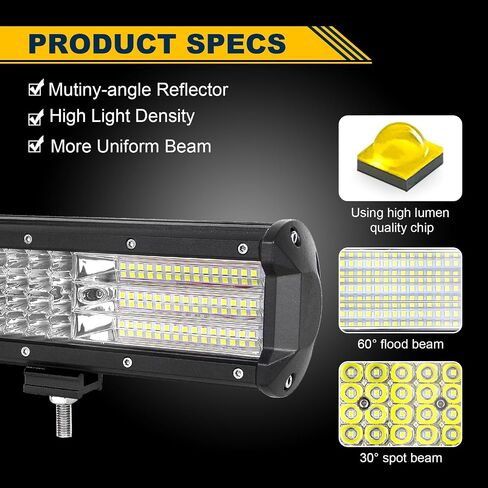 AUXTINGS 18 بوصة 450 واط LED ضوء بار 4 صف بقعة الفيضانات كومبو شعاع أضواء الطرق الوعرة ضوء العمل مع تسخير الأسلاك لشاحنات جيب SUV ATV UTV أضواء القوارب، 12 فولت 24 فولت مقاوم للماء in Kuwait