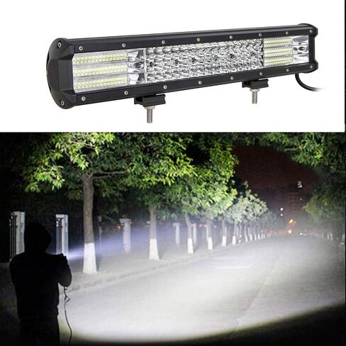 AUXTINGS 18 بوصة 450 واط LED ضوء بار 4 صف بقعة الفيضانات كومبو شعاع أضواء الطرق الوعرة ضوء العمل مع تسخير الأسلاك لشاحنات جيب SUV ATV UTV أضواء القوارب، 12 فولت 24 فولت مقاوم للماء in Kuwait