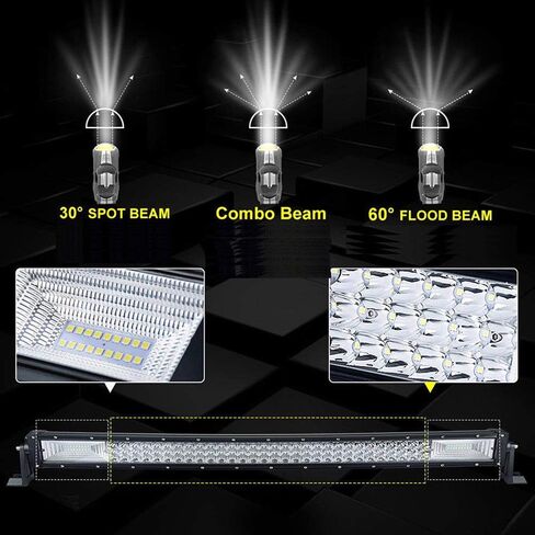 AUXTINGS 12 inch 180W LED Light Bar Triple Row Spot Flood Beam Off Road Lights Waterproof Work Light with Wiring Harness for Jeep Trucks SUV ATV UTV Boat Lights,DC 12V 24V in Saudi Arabia