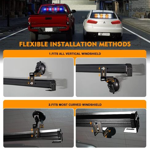 Xprite 35" COB LED Emergency Traffic Advisor Strobe Chase Light Bar, Safety Warning Rear Window | Deck | Dash Flashing Directional Lightbar for Construction Vehicles Tow Trucks,White Amber in Saudi Arabia