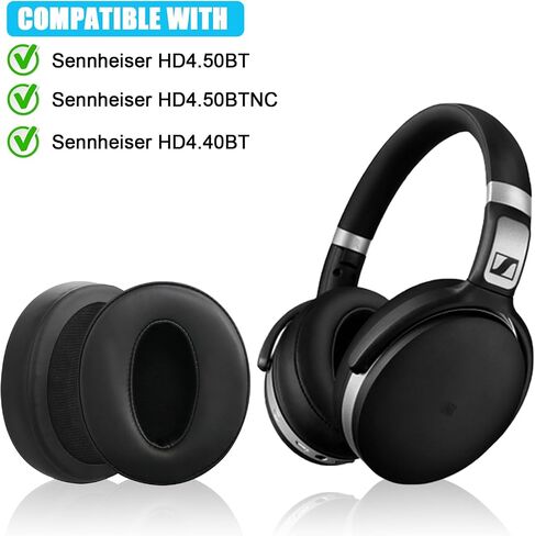Replacement Ear Pads for Sennheiser HD4.50BT, Headphones Ear Cushions Covers for HD4.50BTNC, HD4.40BT,HD450BT HD430 HD440 HD350BT HD400S HD458BT HD300 Headset Accessories Ear Cups Repair Parts in Saudi Arabia