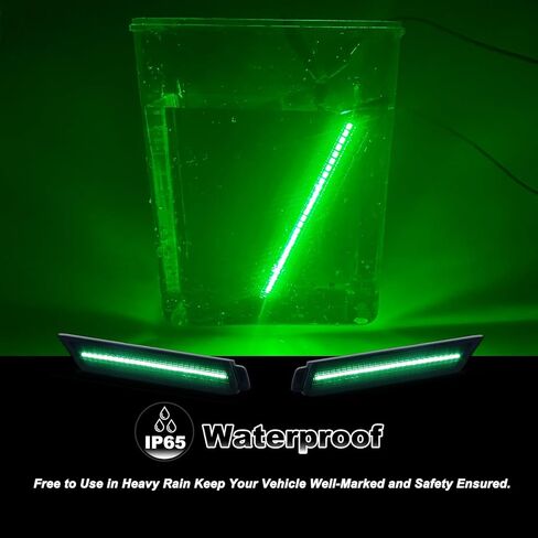 يناسب 2010-2015 تشيفي كامارو أخضر LED عدسة مدخنة مجموعة مصابيح تحديد المصد الأمامي والخلفي، حزمة من 4 in Kuwait