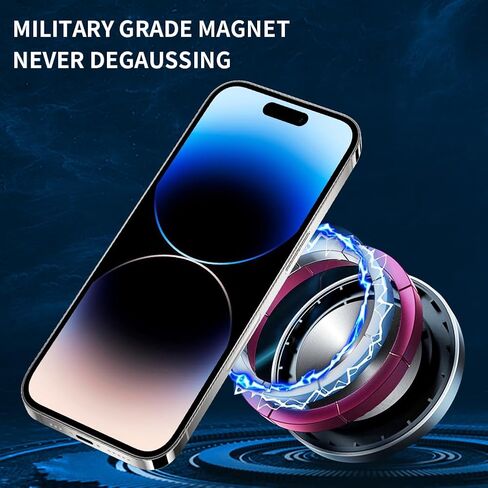 Magnetic Phone Holder for Car, No-Damage Install Phone Holder Car Mount, Adjustable Phone Stand, Foldable Hidden Design Car Phone Mount for Tesla, Fits Screens 0.23-0.71 Inches Thick in Kuwait