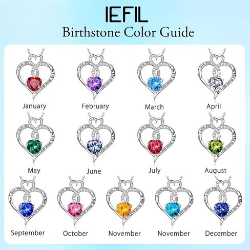 Birthstone Necklace Gifts for Women, 925 Sterling Silver Heart Birthstone Jewelry Necklace for Women Valentines Anniversary Necklaces Gift for Her Mothers Day Christmas Birthday Gifts for Wife Girlfriend Mom Her in Saudi Arabia