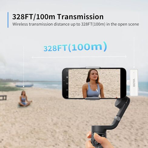 BOYALINK Wireless Lavalier Microphones for Android iPhone 15 Type C Smartphone Cameras DSLR, Noise Cancellation, 10h Battery, Clip on Lapel Mic for Live Streaming Video Conference Recording in Saudi Arabia