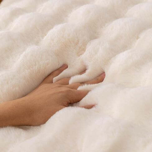 Luxury Soft Faux Fur Fleece Seat Sofa Cover Sectional Couch Cover Fluffy Fuzzy Solid Sofa Slipcover Faux Rabbit Fur Anti-Slip L Shaped Couch Cover for Dogs Cats Pet (Cream,36''x70'') in Saudi Arabia