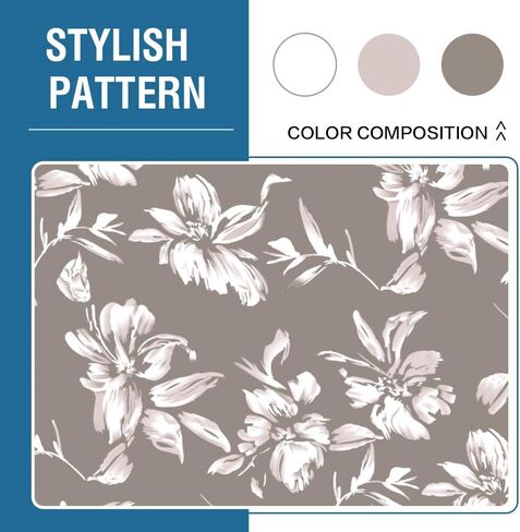 H.VERSAILTEX غطاء وسادة أريكة قابل للتمدد، واقي أثاث الأريكة، غطاء منزلق لمقعد الأريكة، مطبوع عليه زهور مع قاع مرن قابل للغسل (3 عبوات لـ 3 وسائد أريكة، رمادي داكن) in Kuwait