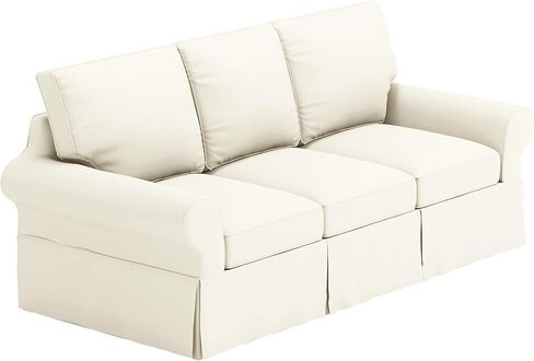 The Sofa Cover Is 3 Seat Sofa Slipcover Replacement. It Fits Pottery Barn PB Basic Three Seat Sofa (Basic Light Gray) in Saudi Arabia