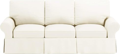 The Sofa Cover Is 3 Seat Sofa Slipcover Replacement. It Fits Pottery Barn PB Basic Three Seat Sofa (Basic Light Gray) in Saudi Arabia