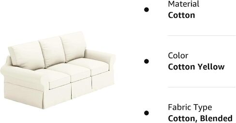 The Sofa Cover Is 3 Seat Sofa Slipcover Replacement. It Fits Pottery Barn PB Basic Three Seat Sofa (Basic Light Gray) in Saudi Arabia