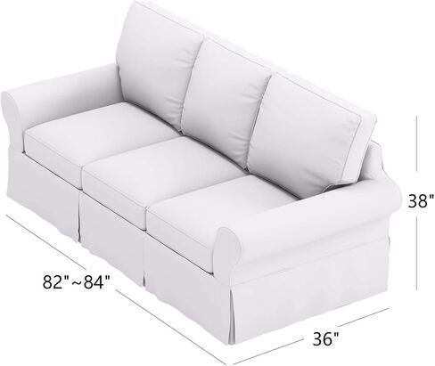 The Sofa Cover Is 3 Seat Sofa Slipcover Replacement. It Fits Pottery Barn PB Basic Three Seat Sofa (Basic Light Gray) in Saudi Arabia