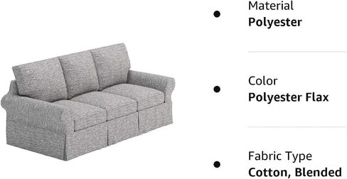 The Sofa Cover Is 3 Seat Sofa Slipcover Replacement. It Fits Pottery Barn PB Basic Three Seat Sofa (Basic Light Gray) in Saudi Arabia